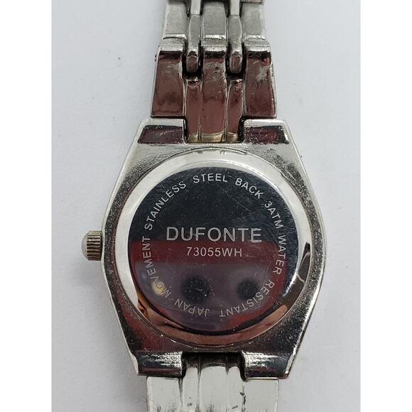 Dufonte 73055WH women\'s dress watch. Jeweled bevel and jewels on band main image 0